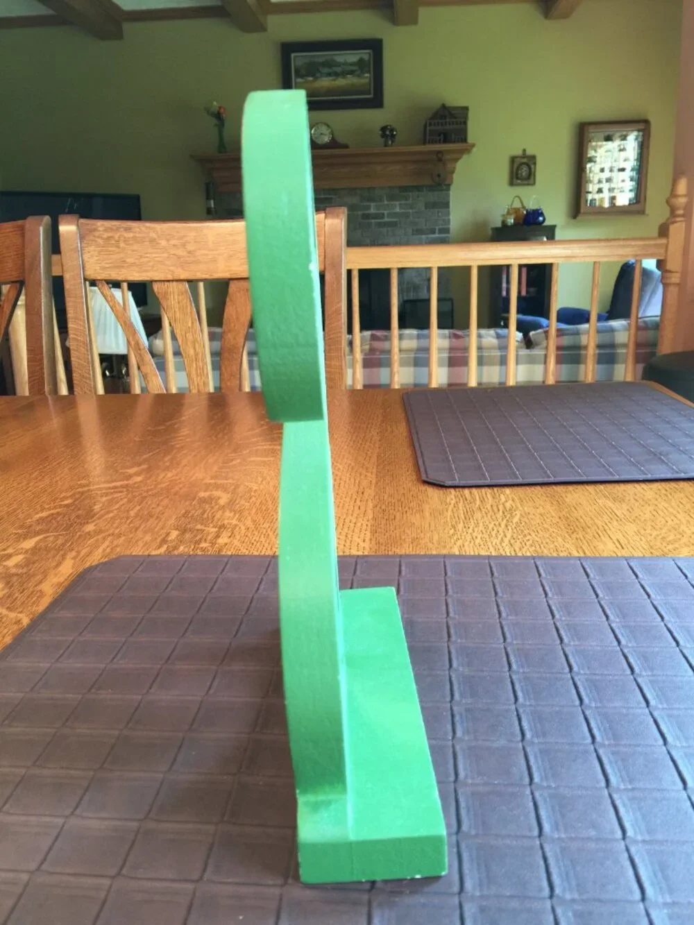 Decorative Wood Letter S Green and White 10 3/4